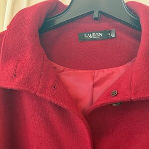 Lauren Ralph Lauren Red Pea Coat